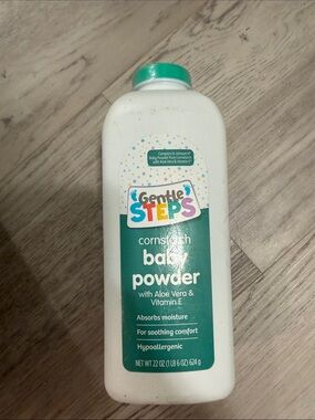 Cornstarch Baby Powder - White with Teal Accents